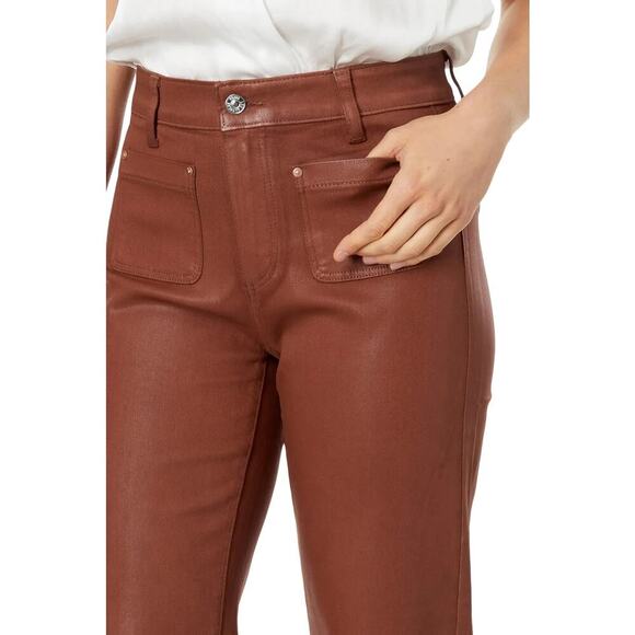 PAIGE Women's Leenah Ankle Patch Pockets Clay Sunset Luxe Coating Size 29 - Picture 3 of 16